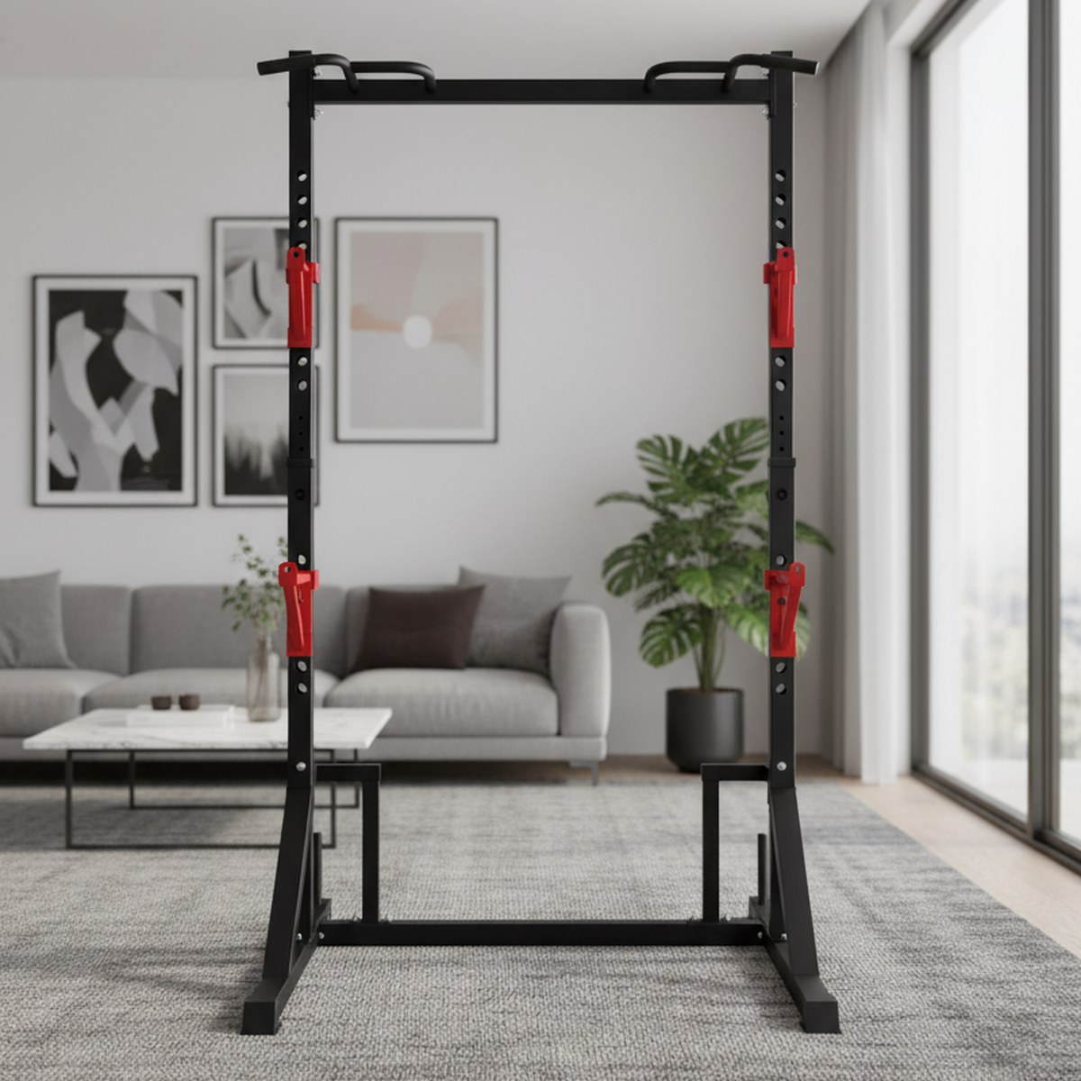 Home Gym Gym Equipment - Ayarlanabilir Güç Rafı ve Çekme Barı