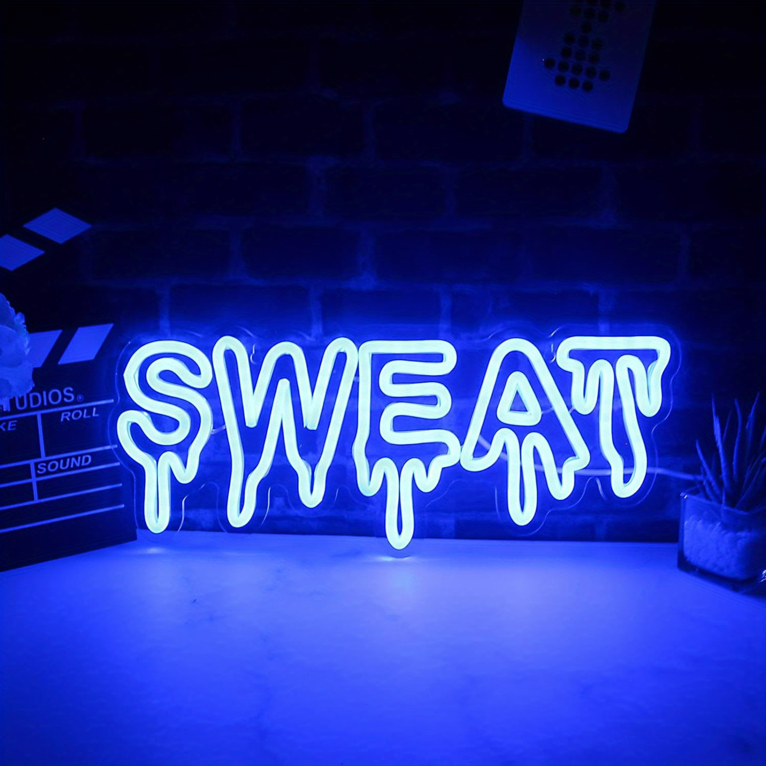 Home Zone Gym - Mavi Işıklı LED Neon Tabela Spor