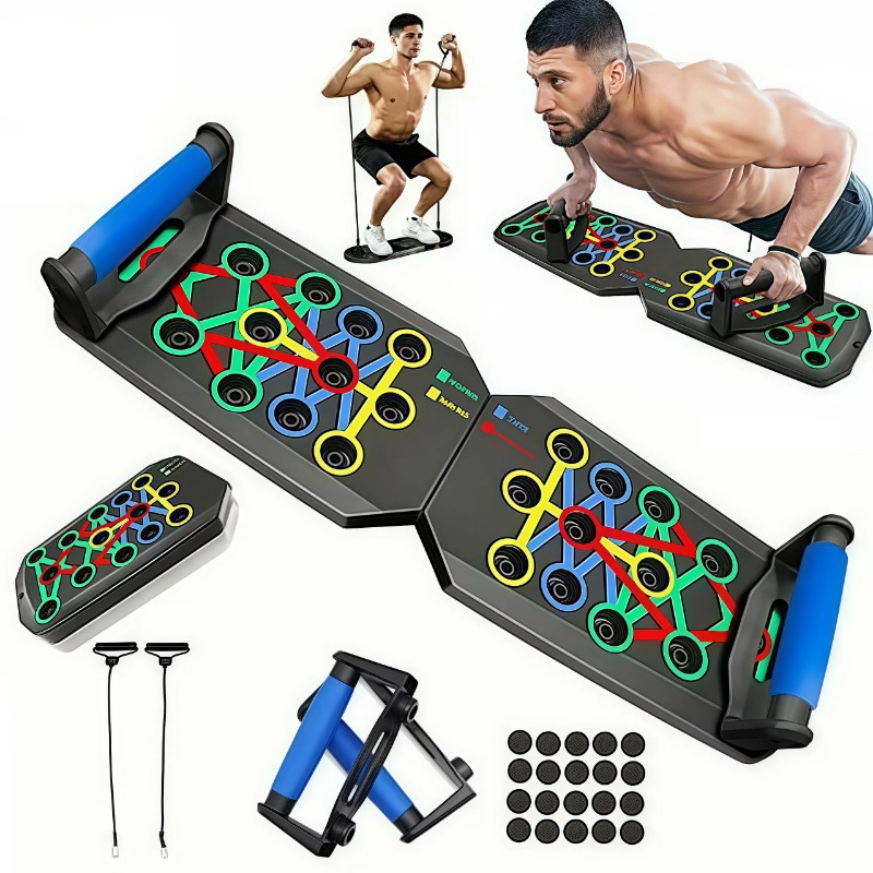 Home Gym Necessities - Katlanabilir Direnç Bantlı Şınav Tahtası, Çok