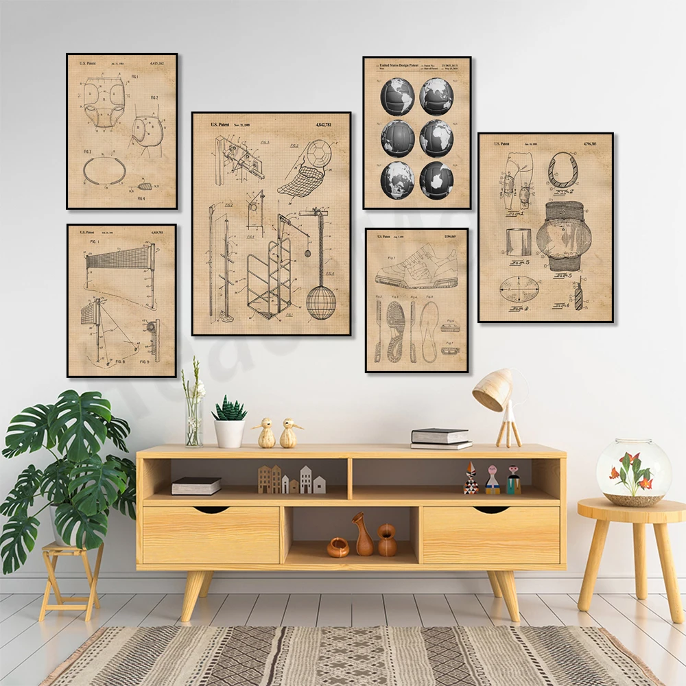 Vintage Voleybol Patent Baskı  - Home Gym Japan incelemesi ve fiyatı