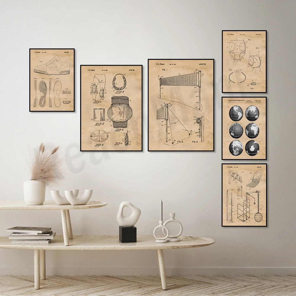 Vintage Voleybol Patent Baskı  - Home Gym Japan incelemesi ve fiyatı
